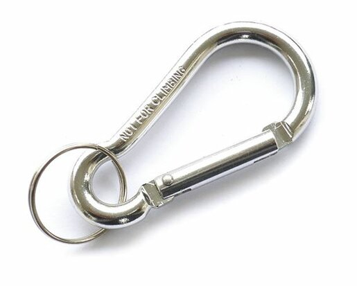 Aluminium sleutelhanger zilver met ring