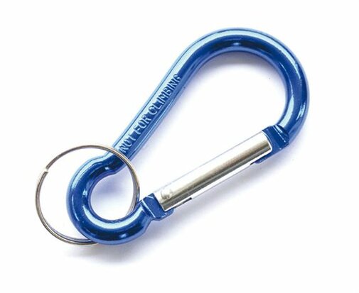 Aluminium sleutelhanger blauw met ring