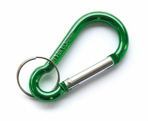 Aluminium sleutelhanger groen met ring