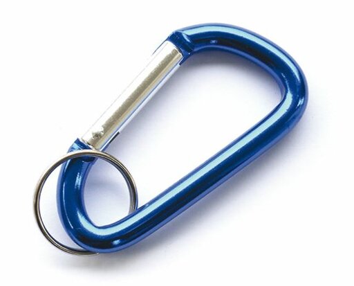 Aluminium sleutelhanger blauw met ring