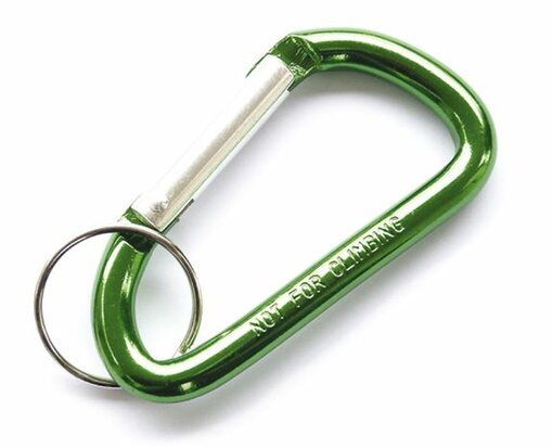 Aluminium sleutelhanger groen met ring