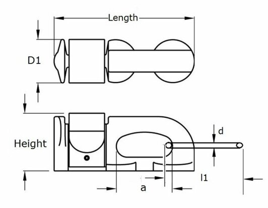 Dubbele eindfitting met ring