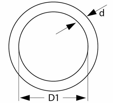 Ronde ring zwart verzinkt 25 x 3 mm