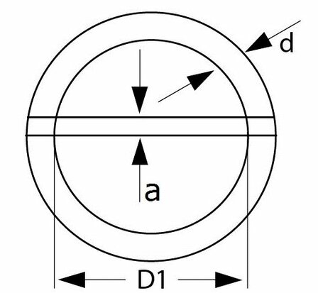 Ronde ring met pen rvs 16 x 2,75 mm