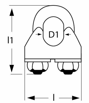 Staaldraad klem 4 mm rvs.