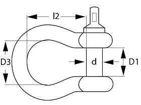 Schäkel gerade - Bolzendurchmesser 6 mm - verzinkt