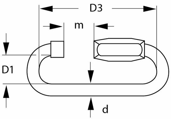 Quick link 10 mm zwart