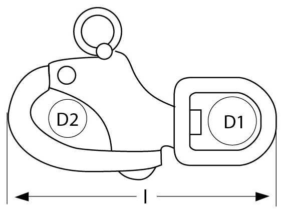 Fockschäkel 70 mm Edelstahl schwarz