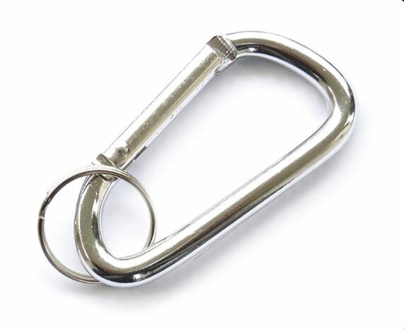 Aluminium sleutelhanger zilver met ring