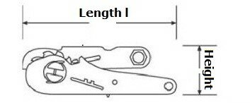 Spannratsche mit schmalem Handgriff - für Bandbreite 25 mm - rostfreier Edelstahl