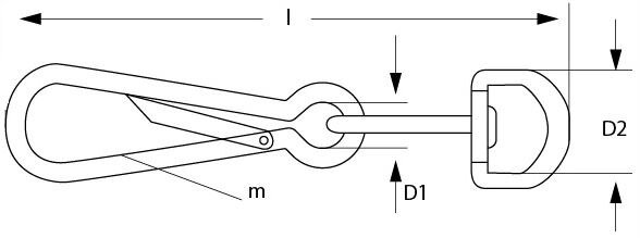 Simplex haak 25 mm vernikkeld