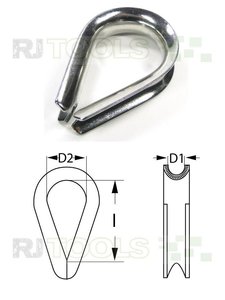 Touwkous 5 mm rvs.