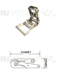 Spanratel brede handgreep - 36 mm - RVS 