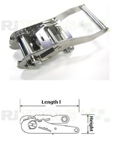 Spanratel - 50 mm - brede handgreep - RVS