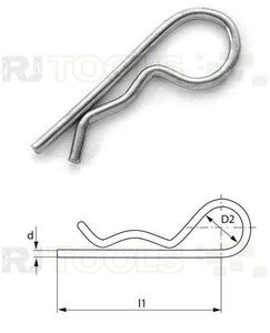 Einfacher Federvorstecker - Länge 85 mm - verzinkt