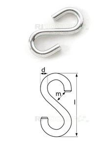 S-Haken - Materialdicke 6 m - verzinkt