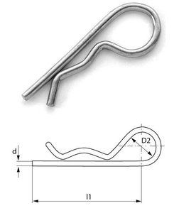 Einfacher Federvorstecker - Länge 50 mm - verzinkt