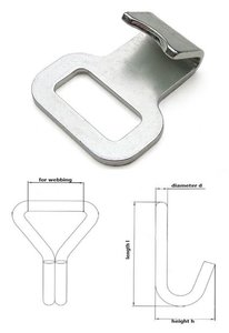 Flachhaken - für 25 mm Band -  verzinkt